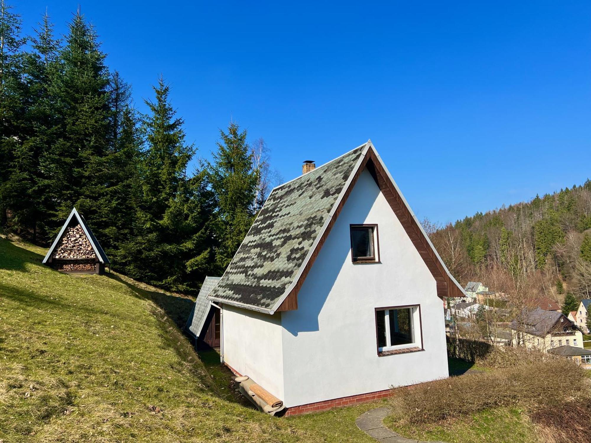 Urige Berghuette Mit Kamin Und Sauna Im Erzgebirge Nahe Schwarzwassertal Pobershau Exterior foto